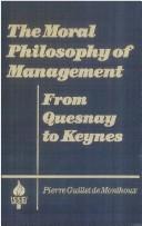 Cover of Moral Philosophy of Management by Pierre Guillet de Monthoux