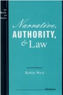 Cover of Narrative, authority, and law by West, Robin