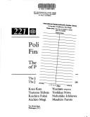 Cover of Policy-based finance by Kōzō Katō