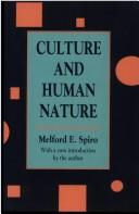 Cover of Culture and humannature by Melford E. Spiro