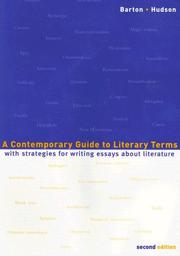 Cover of A contemporary guide to literary terms with strategies for writing essays about literature by Edwin J. Barton