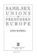 Front cover of Same-Sex Unions in Premodern Europe by John Boswell
