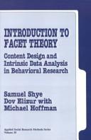 Front cover of Introduction to facet theory by Samuel Shye