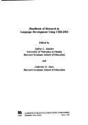 Front cover of Handbook of research in language development using CHILDES by Catherine E. Snow