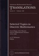 Front cover of Selected topics in discrete mathematics by Moscow Discrete Mathematics Seminar.