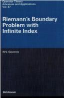 Front cover of Riemann's boundary problem with infinite index by N. V. Govorov