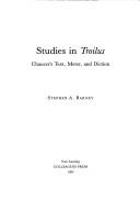 Cover of Studies in Troilus by Stephen A. Barney