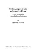 Front cover of Gelöste, ungelöste, und unlösbare Probleme by Gerhard Vollmer