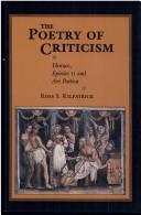 Front cover of The poetry of criticism by Ross S. Kilpatrick