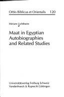 Cover of Maat in Egyptian autobiographies and related studies by Miriam Lichtheim