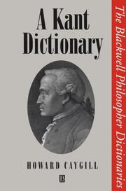 Cover of A Kant dictionary by Howard Caygill