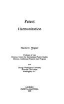 Cover of Patent harmonization by Harold C. Wegner