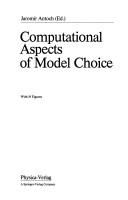 Front cover of Computational aspects of model choice by Jaromir Antoch