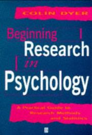 Front cover of Beginning research in psychology by Colin Dyer