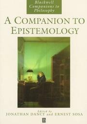 Front cover of A Companion to epistemology by Jonathan Dancy