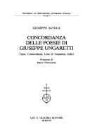 Cover of Concordanza delle poesie di Giuseppe Ungaretti by Giuseppe Savoca