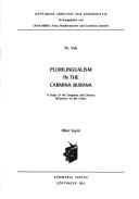 Front cover of Plurilingualism in the Carmina Burana by Olive Sayce