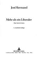 Cover of Mehr als ein Liberaler by Jost Hermand