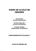 Front cover of Fuero de Alcalá de Henares by Carlos Sáez