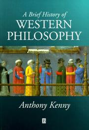 Front cover of A brief history of western philosophy by Anthony Kenny