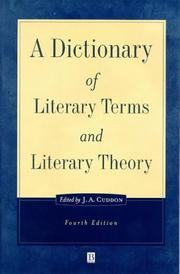 Cover of A dictionary of literary terms and literary theory by J. A. Cuddon