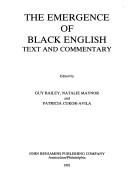 Front cover of The Emergence of Black English by Natalie Maynor