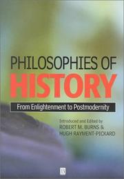 Front cover of Philosophies of history by R. M. Burns