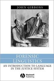 Cover of Forensic linguistics by Gibbons, John
