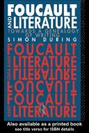 Front cover of Foucault and literature by Simon During