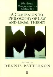 Cover of A Companion to Philosophy of Law and Legal Theory by Dennis Patterson