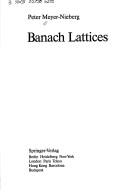 Cover of Banach lattices by Peter Meyer-Nieberg