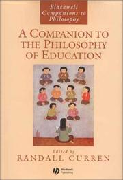 Front cover of A companion to the philosophy of education by Randall R. Curren