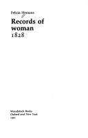 Cover of Records of woman 1828 by Felicia Dorothea Browne Hemans