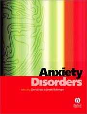 Cover of Anxiety disorders by David J. Nutt