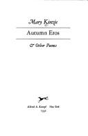 Cover of Autumn eros & other poems by Mary Kinzie