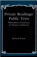 Cover of Private readings/public texts by Kenneth Krauss