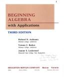 Cover of Beginning algebra with applications by Richard N. Aufmann