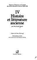 Front cover of Rapport historique sur les progrès de l'histoire et de la littérature ancienne depuis 1789, et sur leur état actuel by Dacier, Bon-Joseph baron