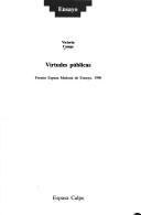 Front cover of Virtudes públicas by Victoria Camps