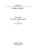 Front cover of Due studi di metrica latina arcaica by Lucio Ceccarelli