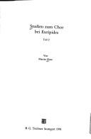 Front cover of Studien zum Chor bei Euripides by Martin Hose