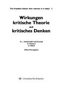 Front cover of Critical theory and the science of management by O. Preuss