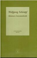 Front cover of Kästners Literaturkritik by Wolfgang Schimpf