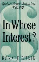 Cover of In whose interest? by Ronald Rudin