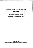 Front cover of Problemy dydaktyki fizyki by Unknown