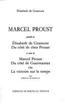 Cover of Marcel Proust by Elisabeth de Gramont