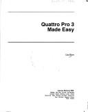 Front cover of Quattro pro 3 made easy by Lisa Biow