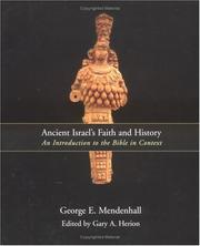 Cover of Ancient Israel's Faith and History by George E. Mendenhall