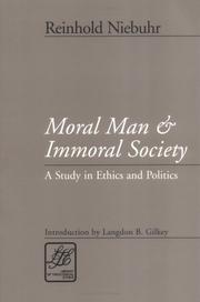 Cover of Moral man and immoral society by Reinhold Niebuhr