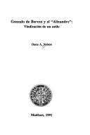 Front cover of Gonzalo de Berceo y el "Alixandre" by Dana Arthur Nelson